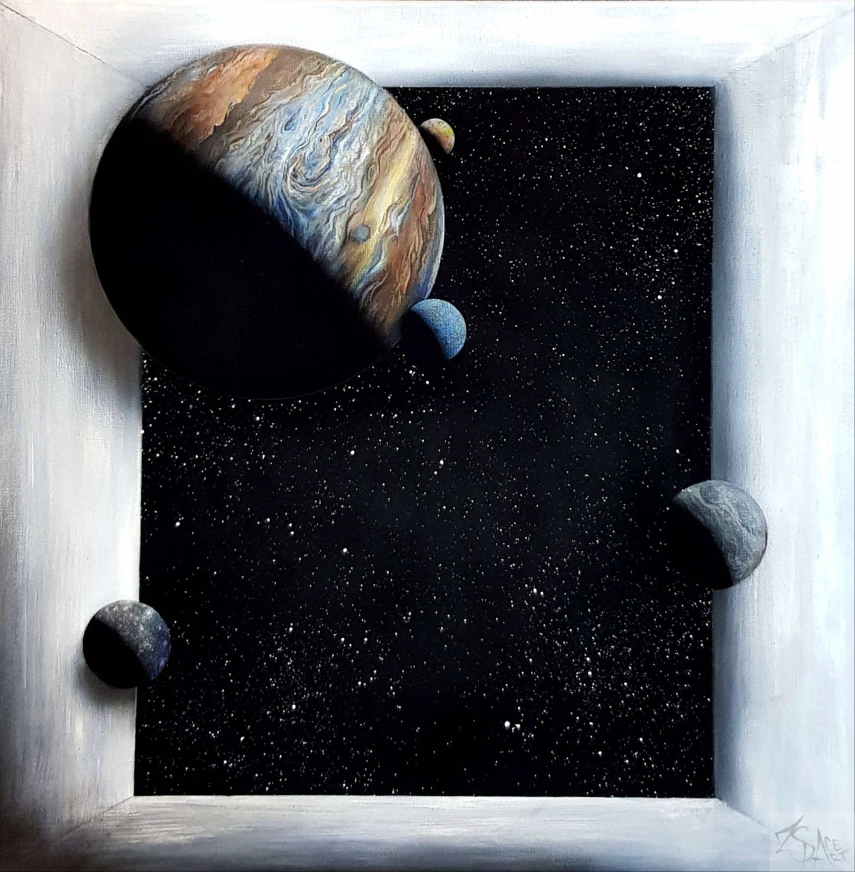 Jupiter a négy Galilei holdjával