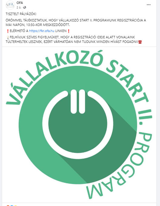Vállalkozó Start II. program